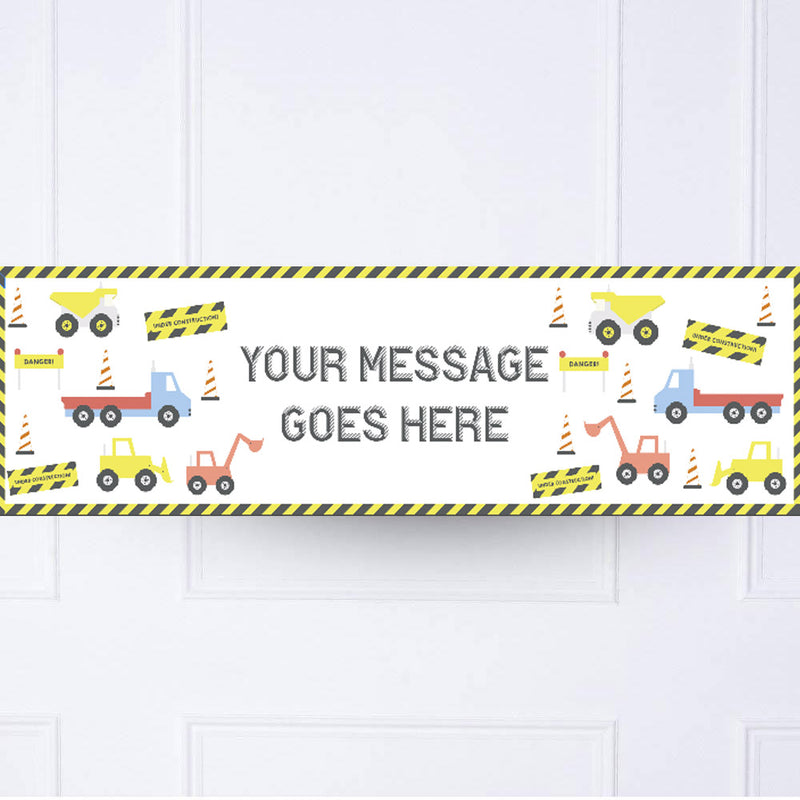 Construction Personalised Party Banner
