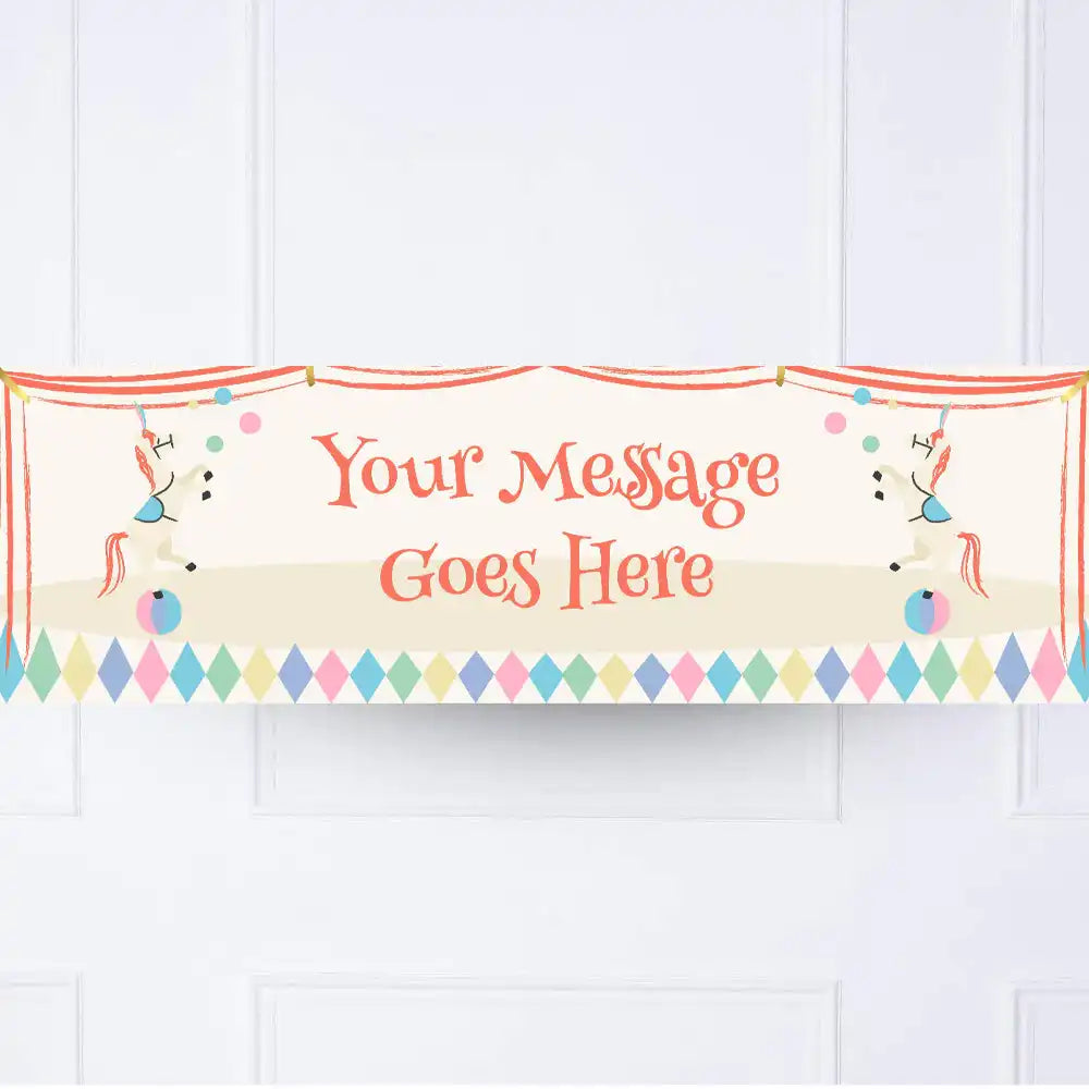 Circus Stallion Personalised Party Banner Personalised Banner