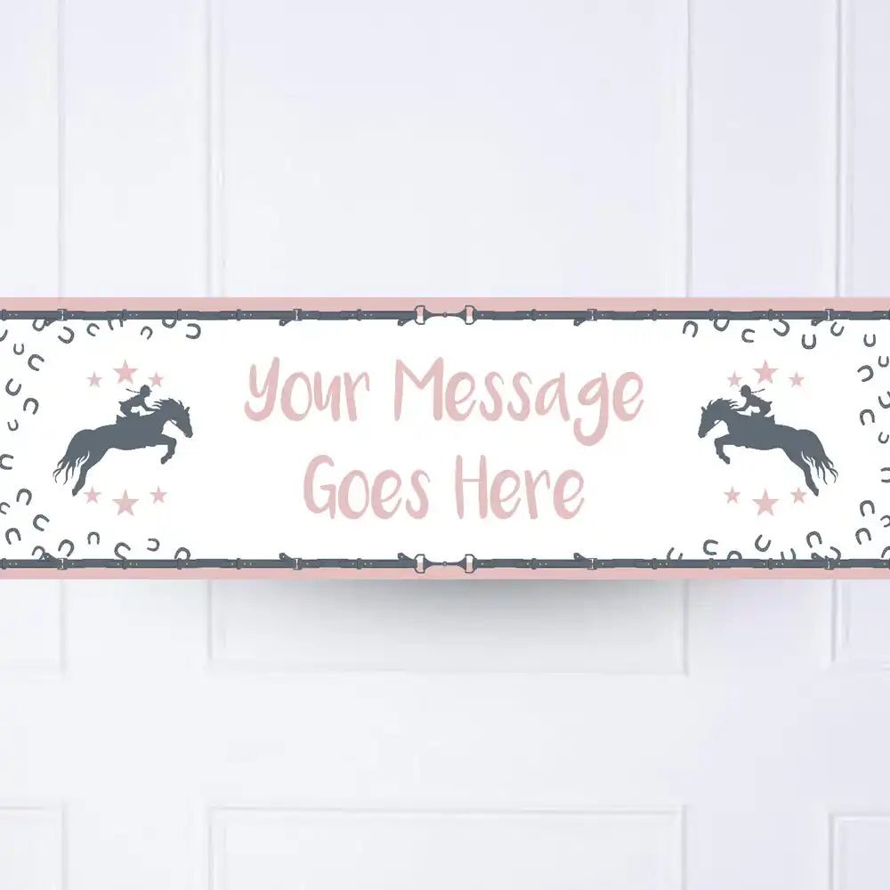 Horse Riding Personalised Party Banner No Personalised Banner