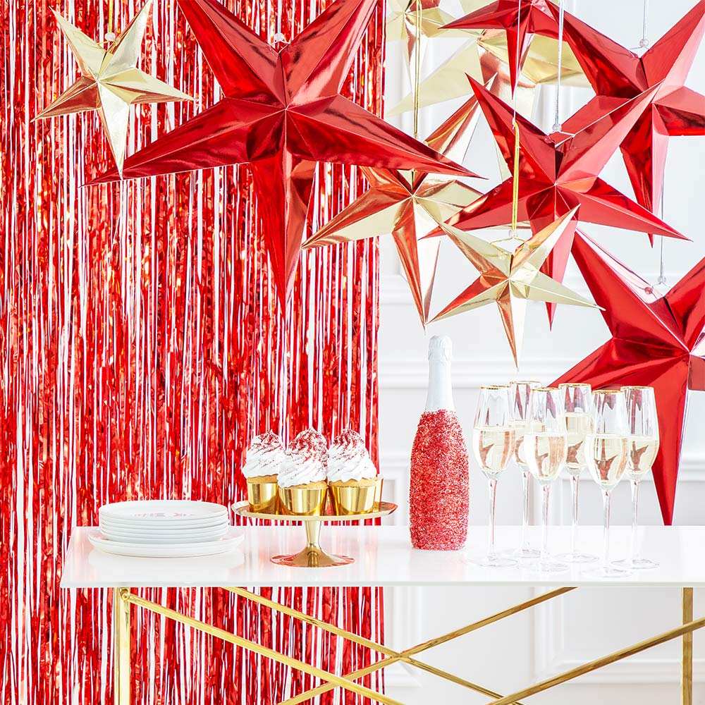 Red Paper Star Decoration (45cm) Christmas 2024
