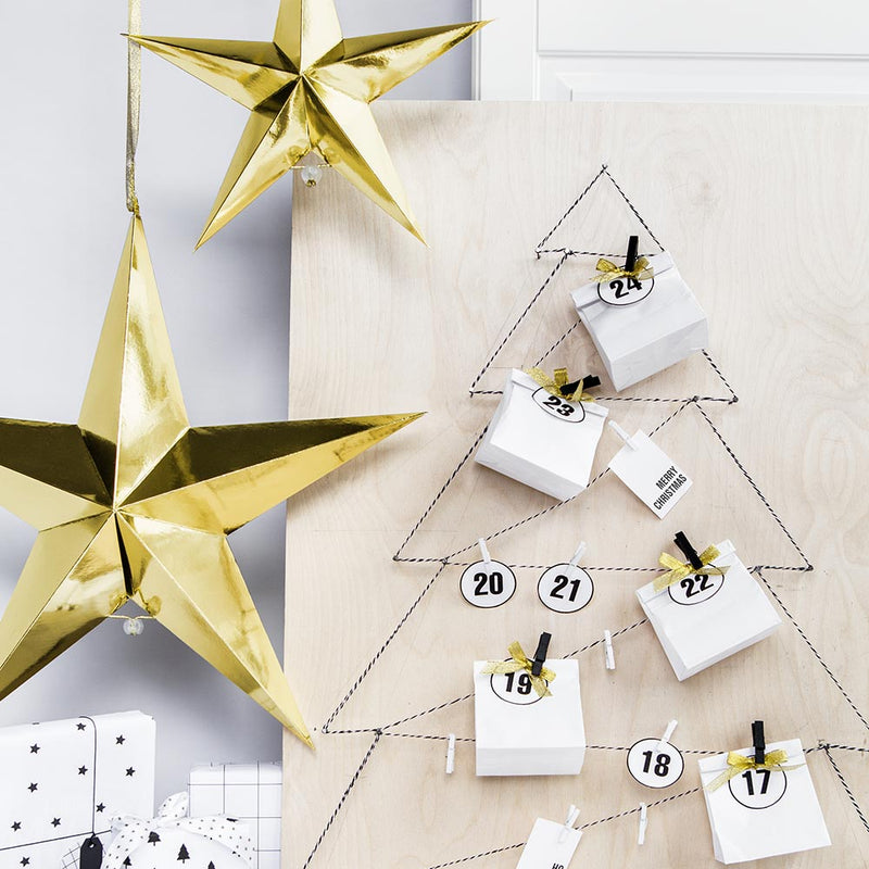 Gold Paper Star Decoration (45cm) Christmas