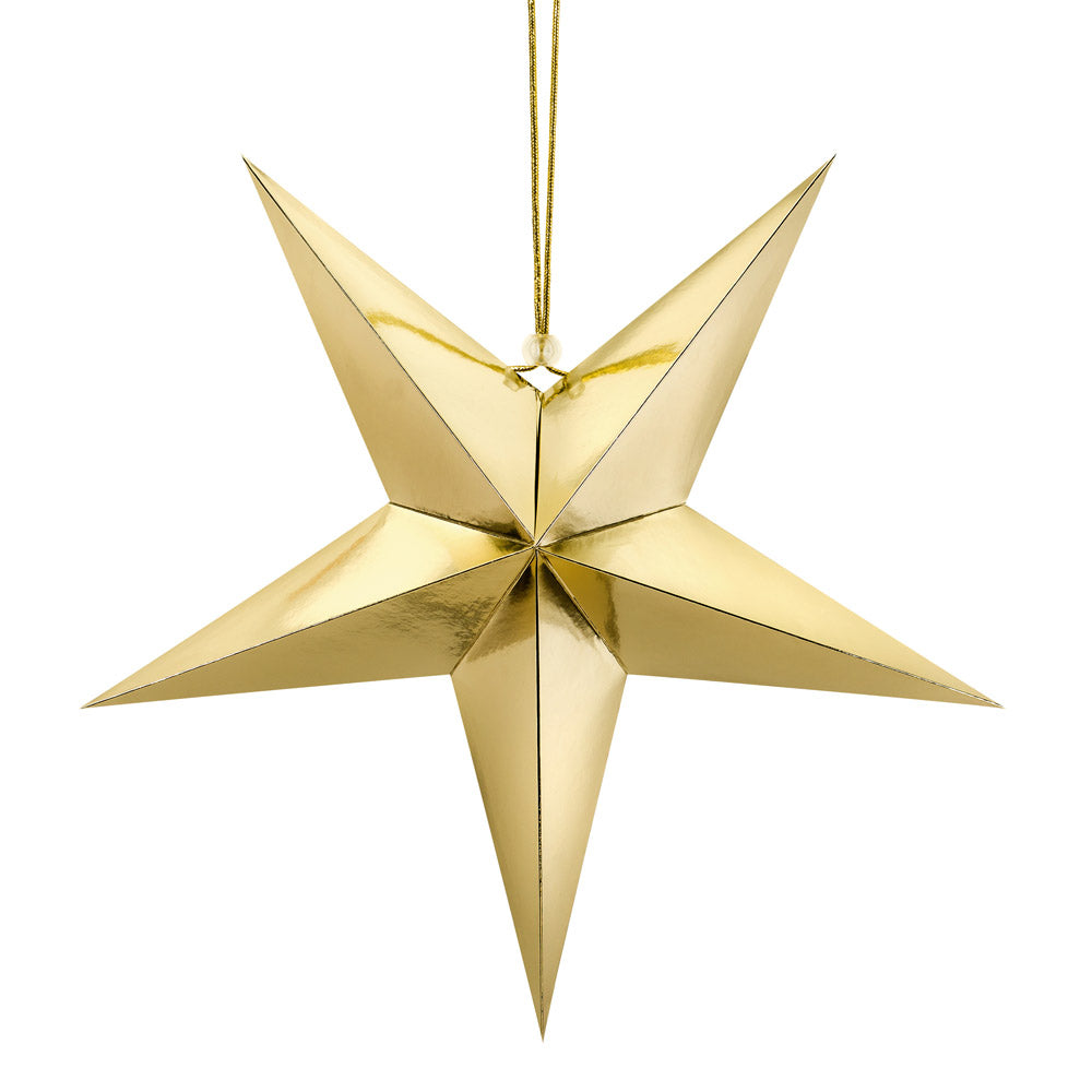 Gold Paper Star Decoration (45cm) Christmas