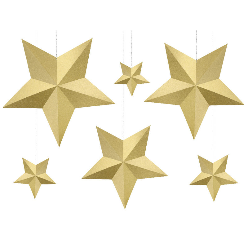 Gold Star Decorations (x6)
