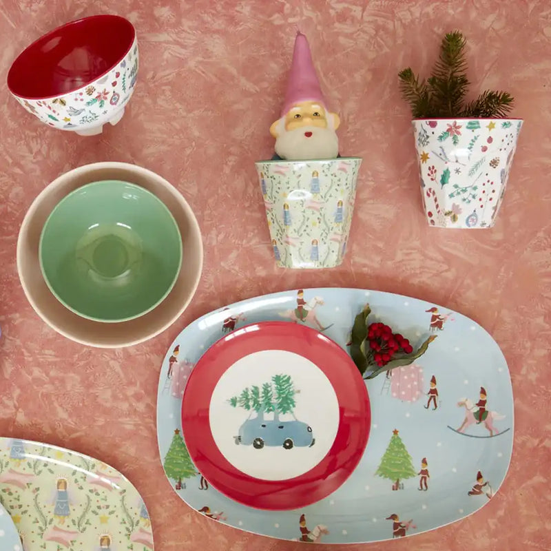 Christmas Print Melamine Dessert Plate Christmas 2024
