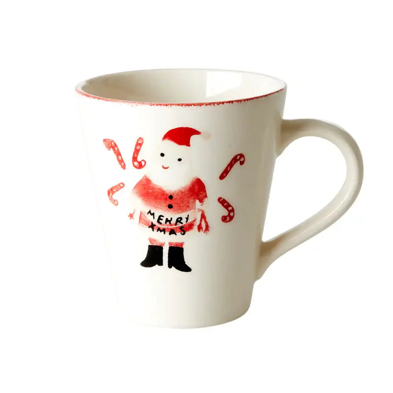 Ceramic Candy Cane and Santa Mug Christmas 2024
