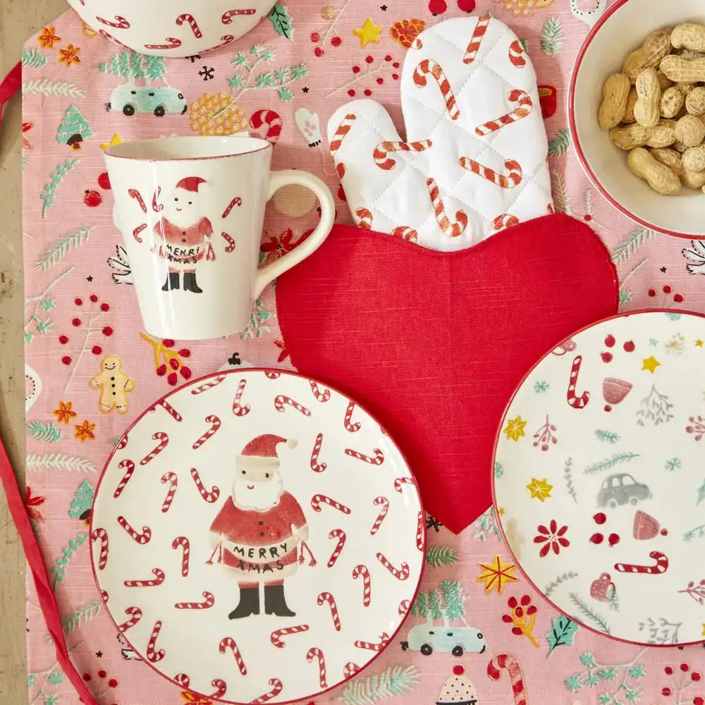 Ceramic Candy Cane and Santa Mug Christmas 2024