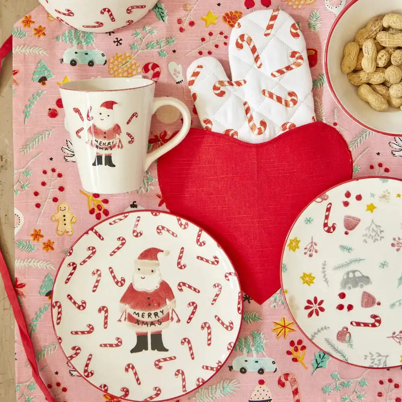 Ceramic Candy Cane and Santa Mug Christmas 2024