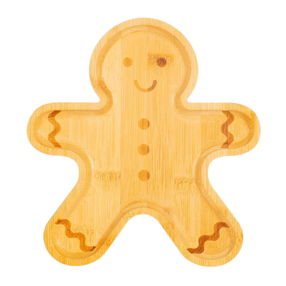 Bamboo Plate - Gingerbread Man Christmas