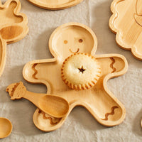 Bamboo Plate - Gingerbread Man Christmas
