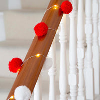 Red And White Pom Pom Lights General Party