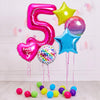 Deluxe Personalised Balloon Bunch - 5th Birthday Pink Personalised Balloons