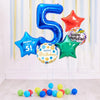 Deluxe Personalised Balloon Bunch - 5th Birthday Blue Personalised Balloons