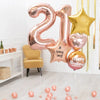 Deluxe Personalised Balloon Bunch - 21st Birthday Rose Gold Personalised Balloons
