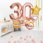 Deluxe Personalised Balloon Bunch - 30th Birthday Rose Gold