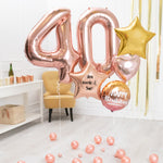Deluxe Personalised Balloon Bunch - 40th Birthday Rose Gold