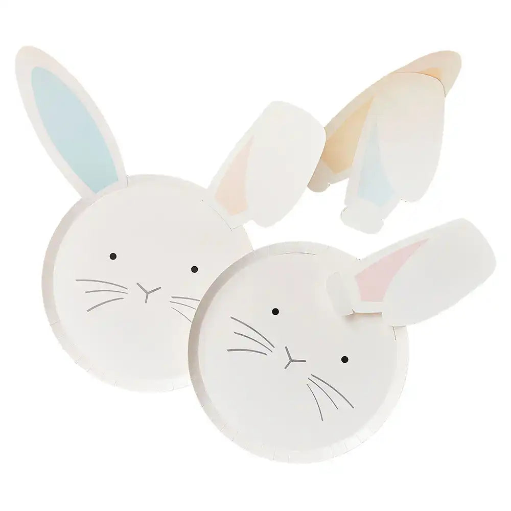 Bunny Face Eco Paper Plates with Interchangeable Ears (x8) Easter