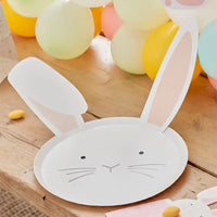 Bunny Face Eco Paper Plates with Interchangeable Ears (x8) Easter