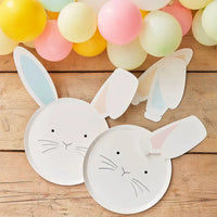 Bunny Face Eco Paper Plates with Interchangeable Ears (x8) Easter