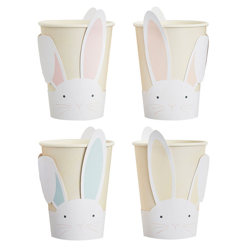 Pop Out Bunny Paper Party Cups (x8)