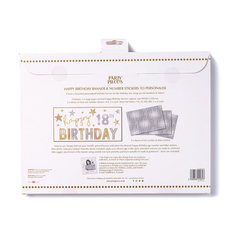 Personalised Happy Birthday Banner and Stickers Set