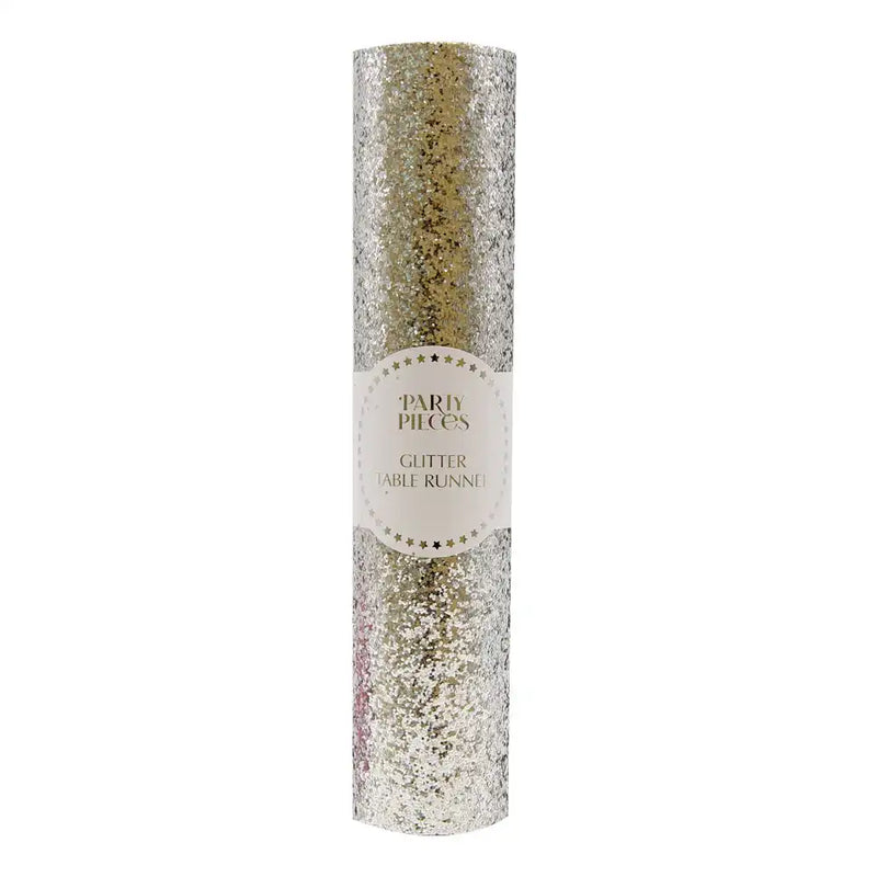 Metallic Silver Glitter Table Runner Own Brand