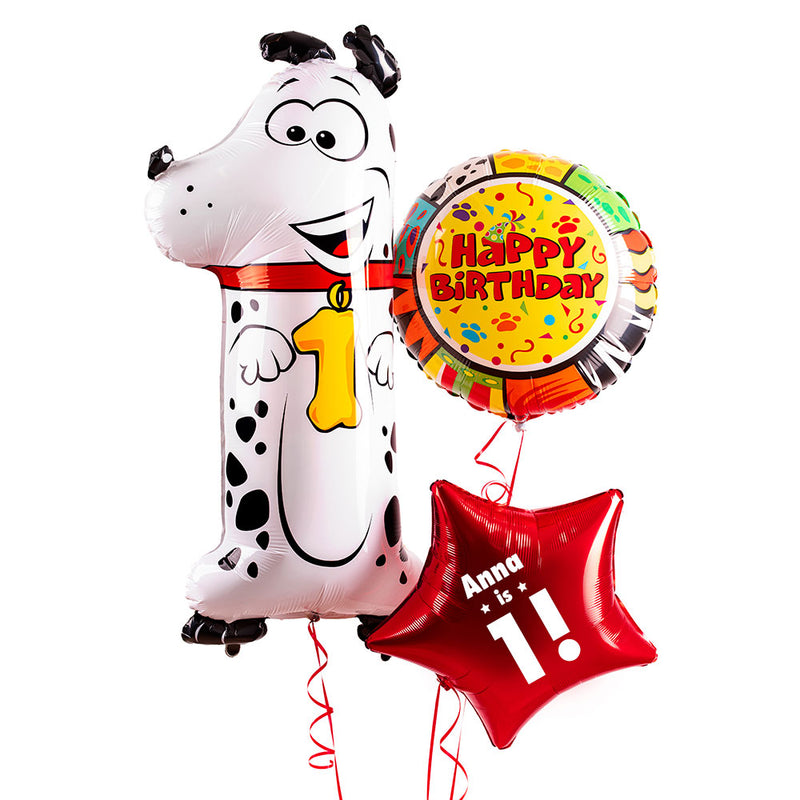 Personalised 1st Birthday Animaloon Balloon Bunch