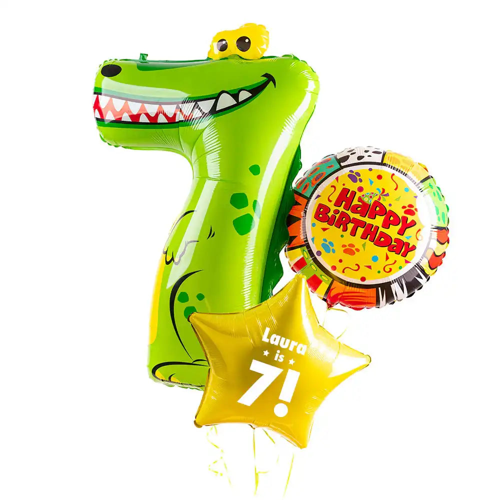 Personalised 7th Birthday Animaloon Balloon Bunch Personalised Balloons