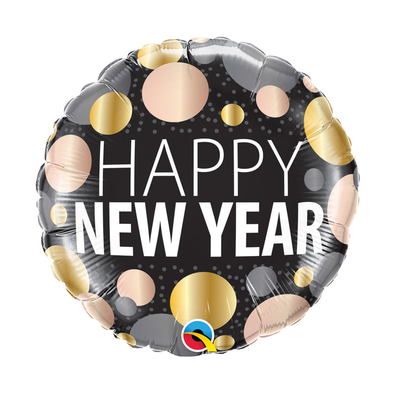New Year Metallic Dots Foil Balloon