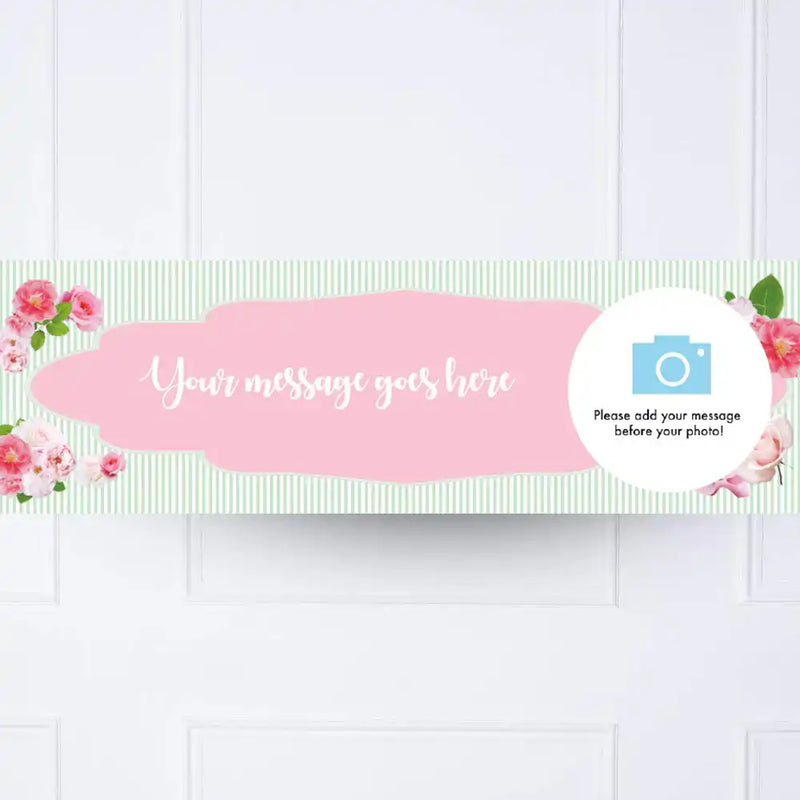 A Very English Rose Personalised Party Banner Message & Photo Personalised Banner