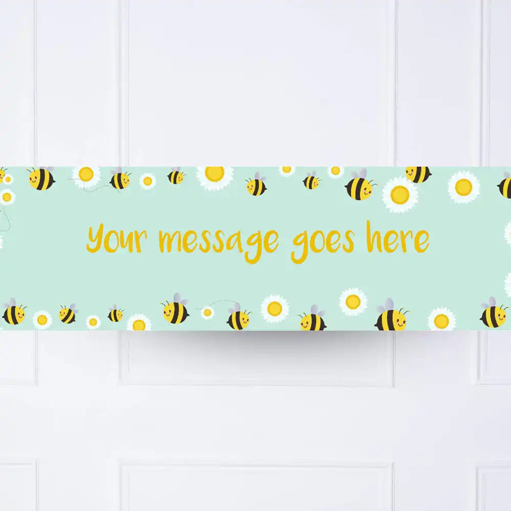 Sweet Bees & Daisies Personalised Party Banner Message Personalised Banner