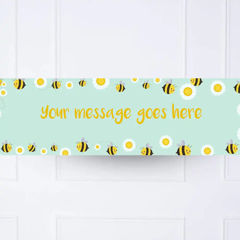 Sweet Bees & Daisies Personalised Party Banner Message Personalised Banner