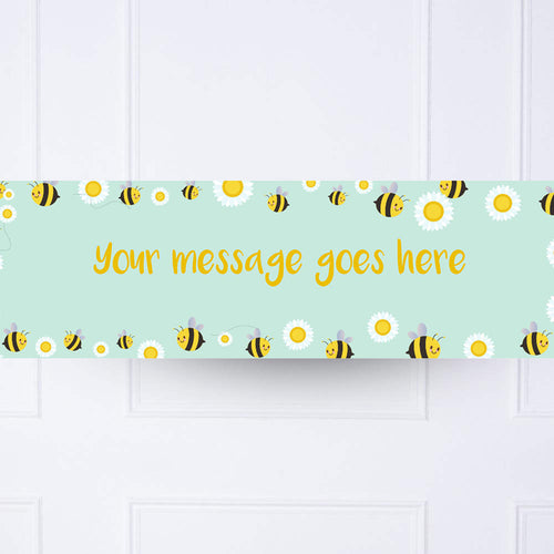 Sweet Bees & Daisies Personalised Party Banner
