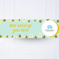 Sweet Bees & Daisies Personalised Party Banner Photo & Message Personalised Banner