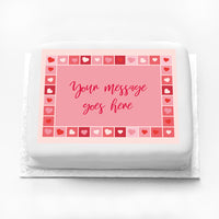 Personalised Photo Cake - Photo Heart Collage Message Large Personalised Cake