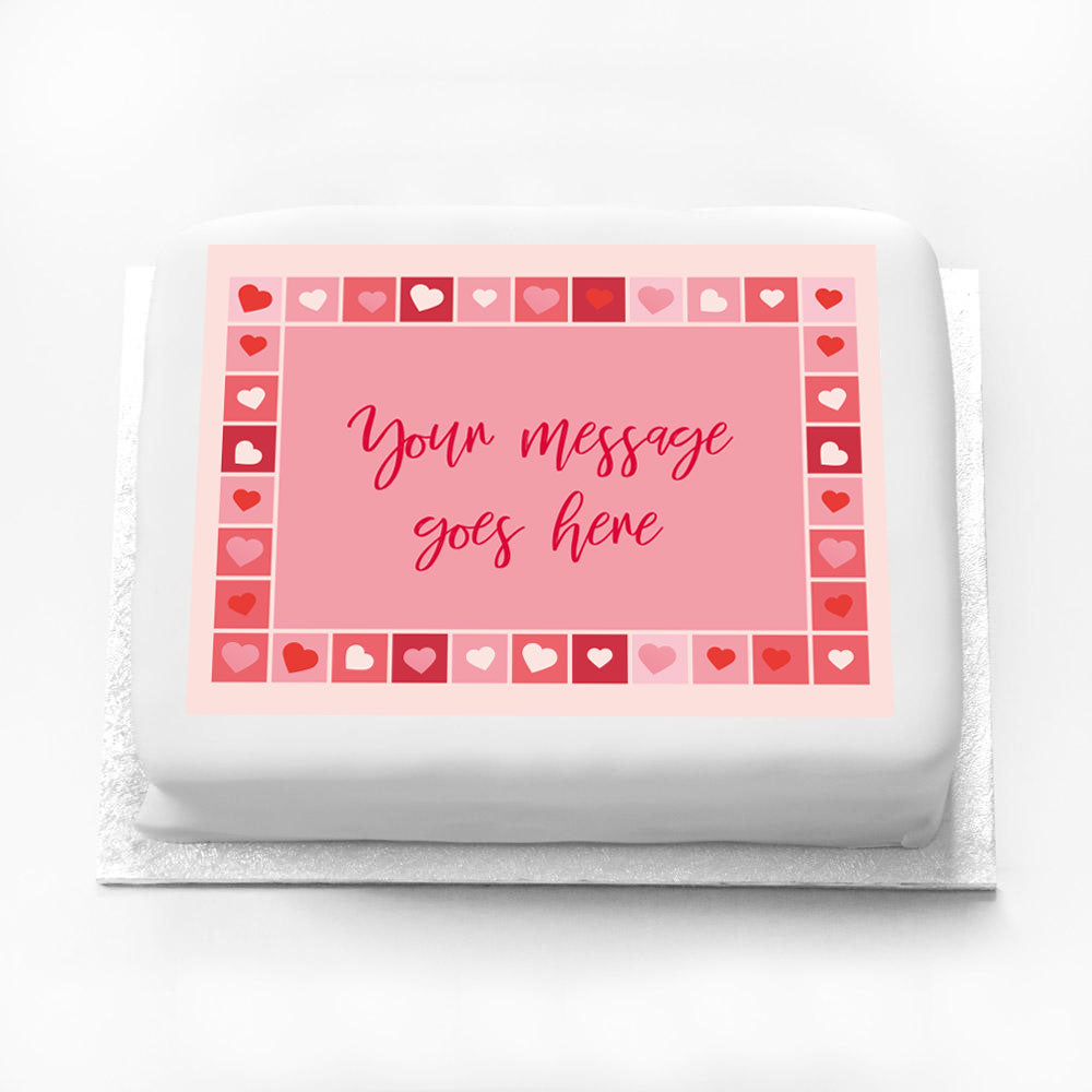 Personalised Photo Cake - Photo Heart Collage Message Large Personalised Cake