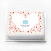 Personalised Photo Cake - Heart Confetti Photo & Message Large (up to 20 small portions) Personalised Cake