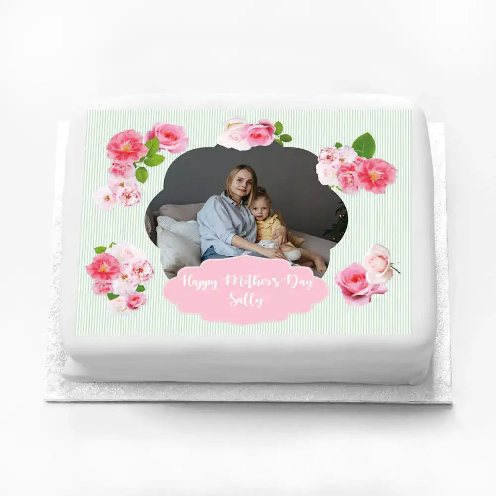 Personalised Photo Cake - A Very English Rose Personalised Cake
