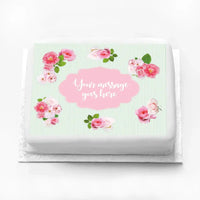 Personalised Photo Cake - A Very English Rose Message Only Large (up to 20 small portions) Personalised Cake