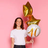 Personalised Inflated Balloon Bunch - Gold 40th Birthday Personalised Balloons