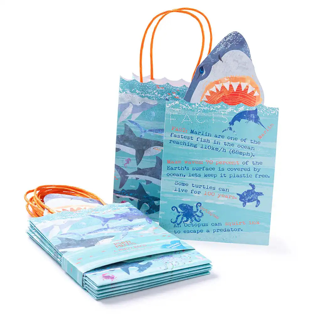 King of the Sea Paper Party Bags with Fact Cards (x6) Own Brand