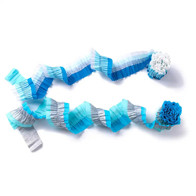 Metallic & Blue Paper Party Streamers Own Brand