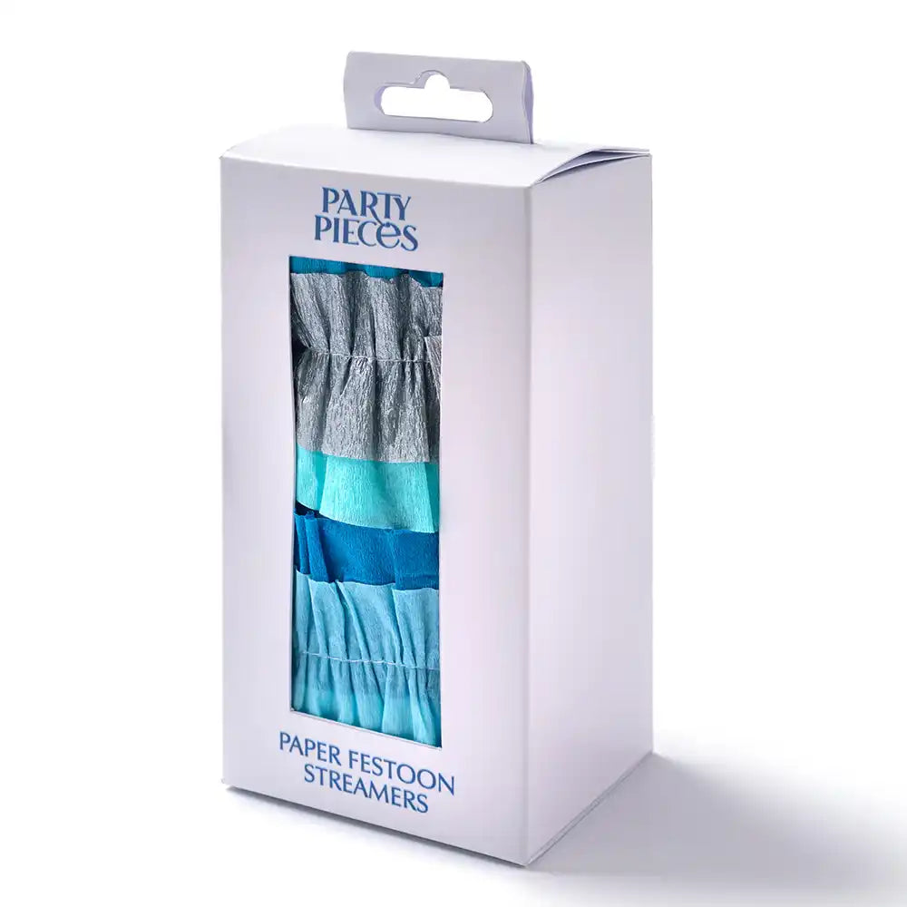 Metallic & Blue Paper Party Streamers Own Brand