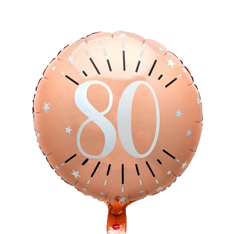 80th Birthday Rose Gold Foil Balloon Milestone