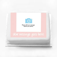 Personalised Coloured Photo Cake Pink Personalised Cake