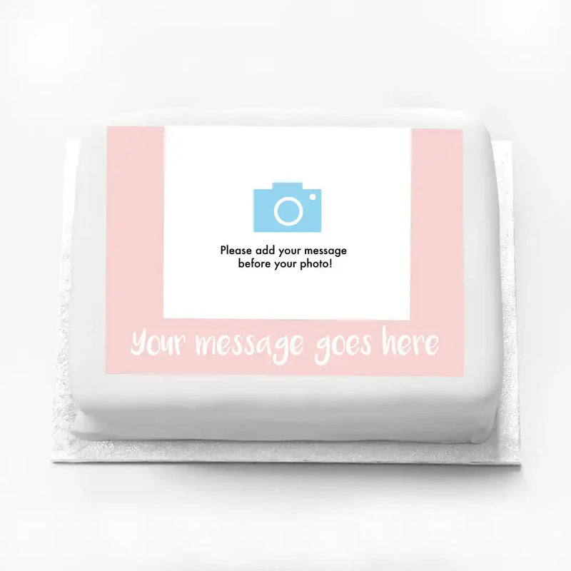 Personalised Coloured Photo Cake Pink Personalised Cake