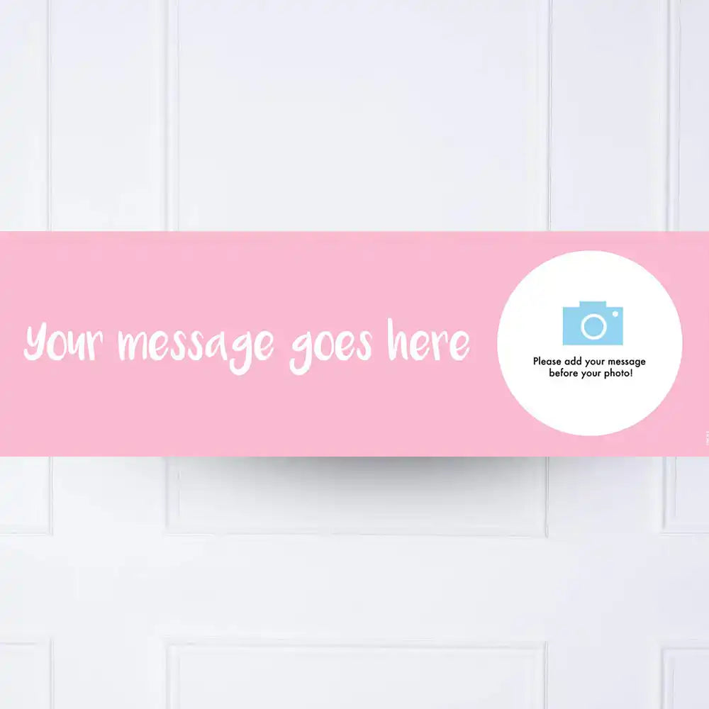 Coloured Personalised Party Banner Pink None Personalised Banner
