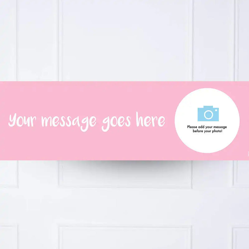 Coloured Personalised Party Banner Pink None Personalised Banner
