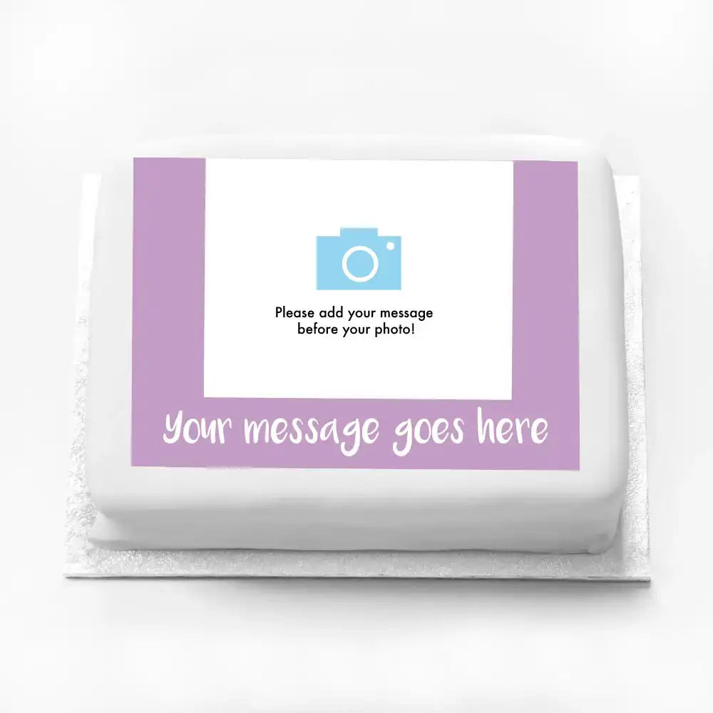 Personalised Coloured Photo Cake Purple Personalised Cake