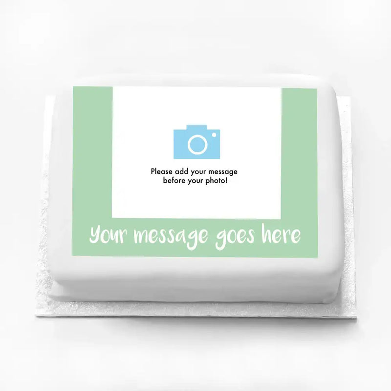 Personalised Coloured Photo Cake Green Personalised Cake