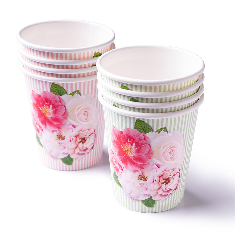 A Very English Rose Paper Party Cups (x8)